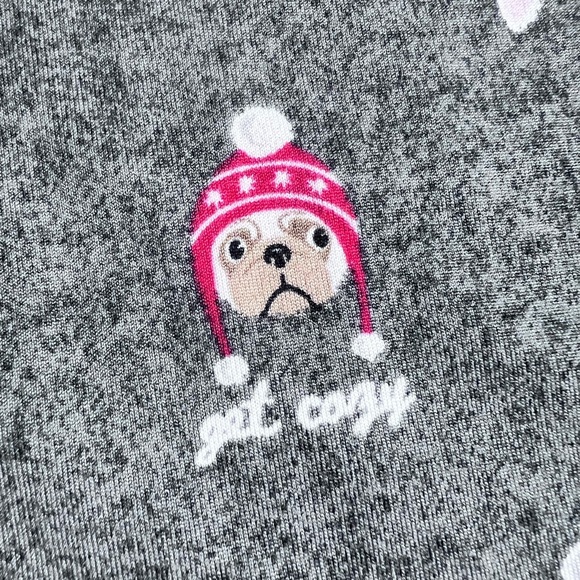 Joyspun Gray Knit Nightgown Size 2X to 3X Frenchie Dachshund Christmas pajamas - Picture 6 of 8